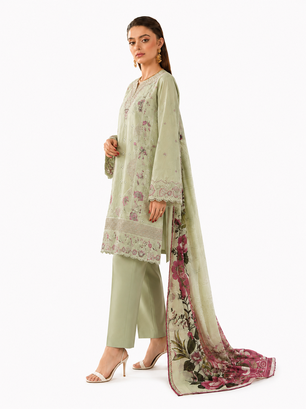 Sage Green Embroidered