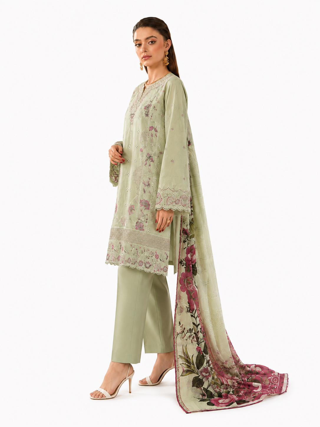 Sage Green Embroidered