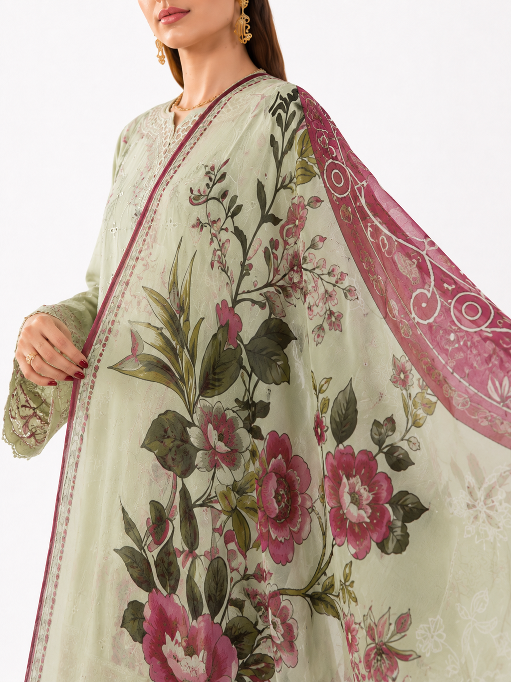 Sage Green Embroidered
