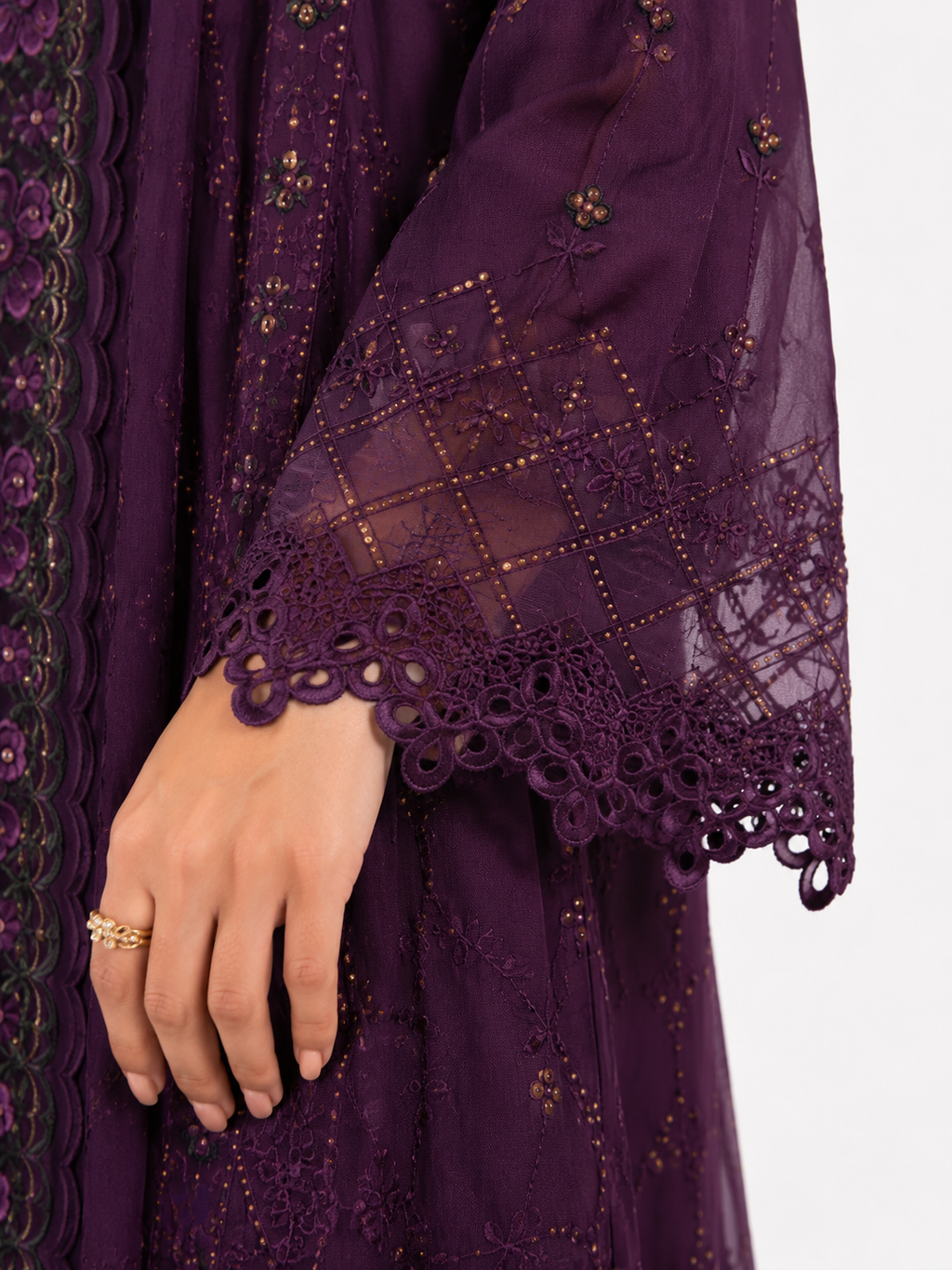 Deep Plum Embroidered