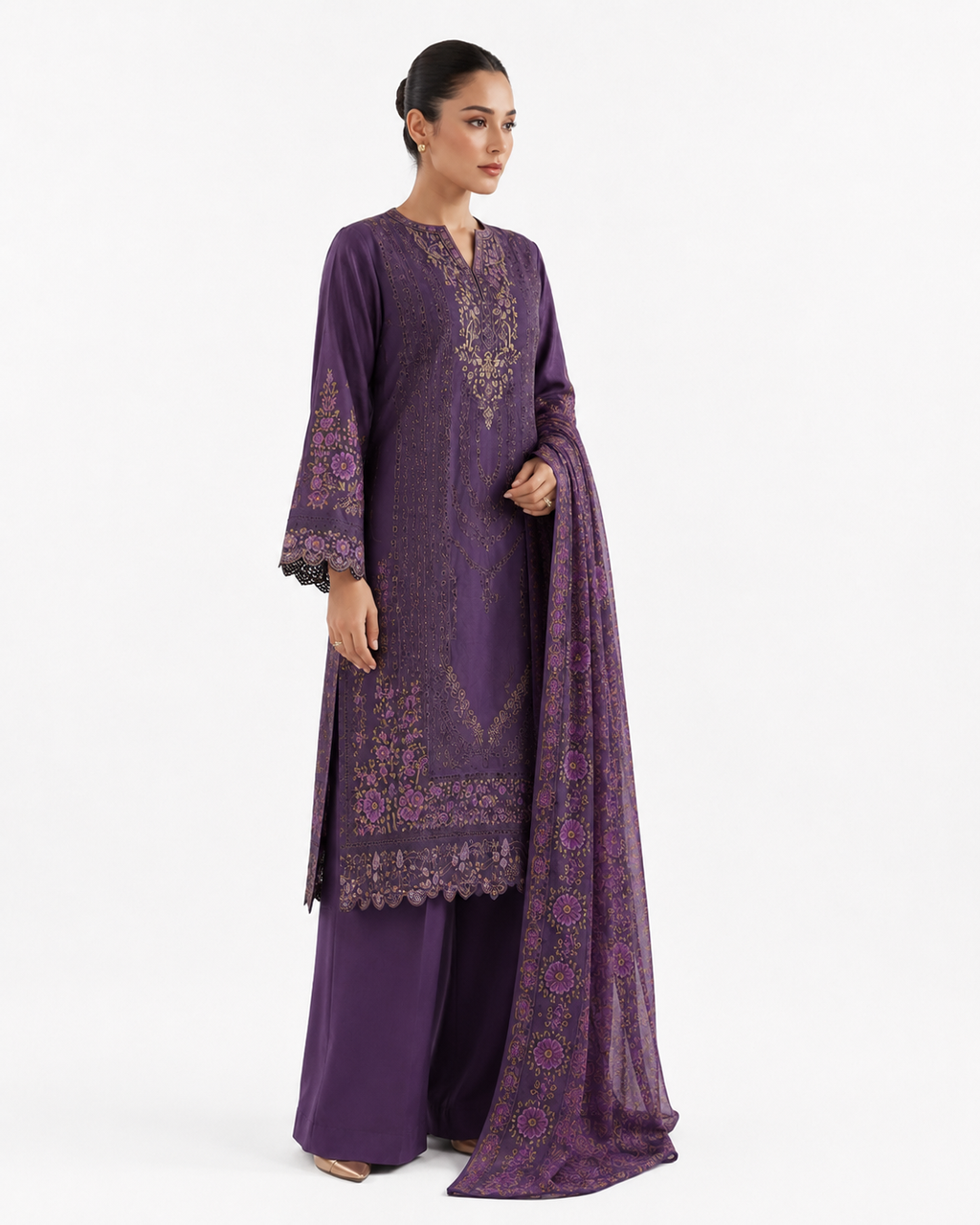 Royal Purple Embroidered