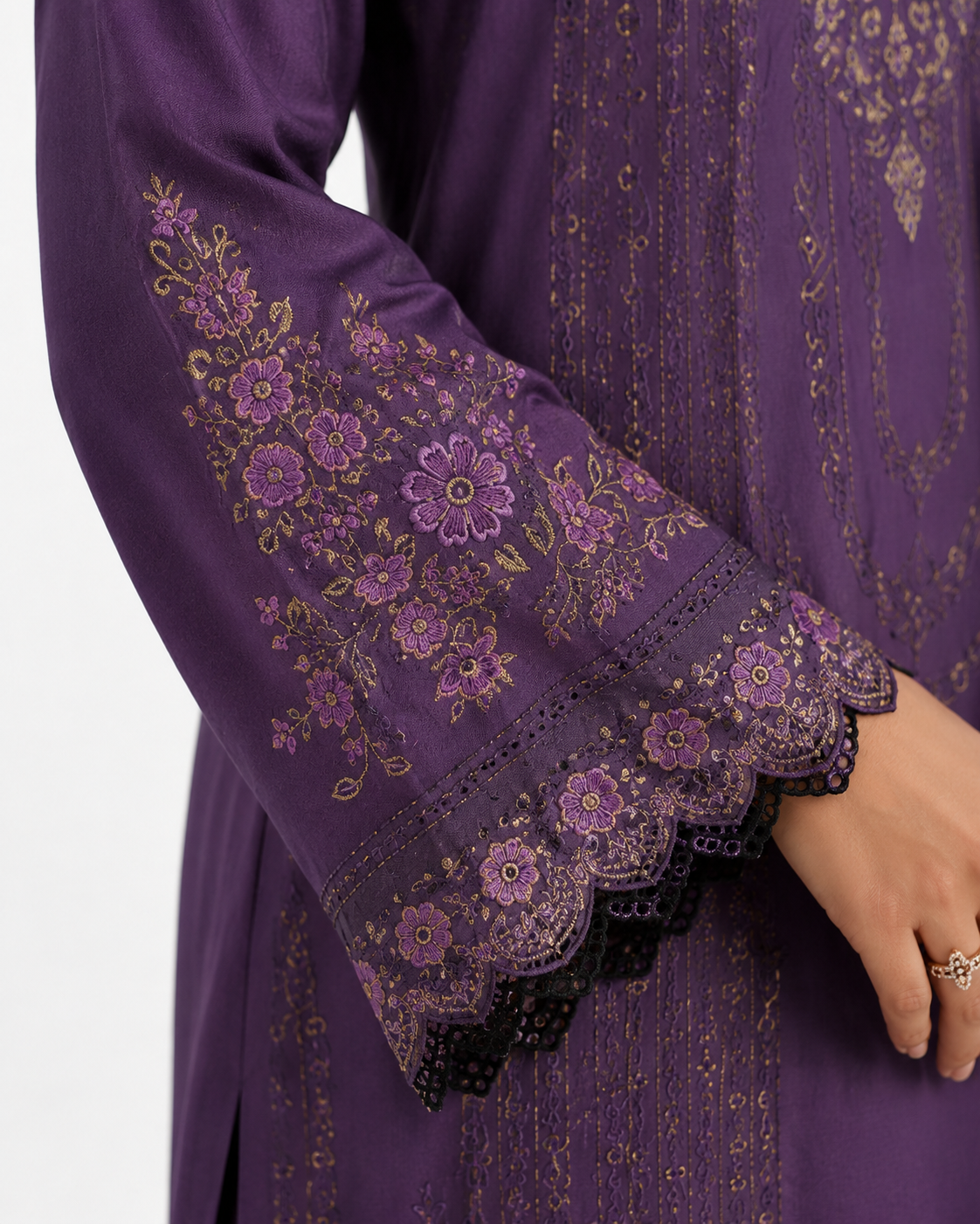 Royal Purple Embroidered
